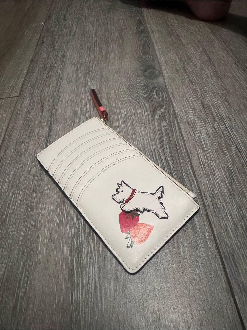 RADLEY LONDON White Cardholder Wallet with Dog and Strawberry Motif